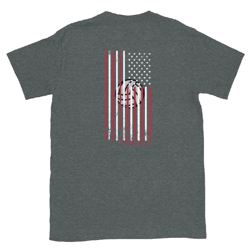 VBAmerica Flag Back Short-Sleeve Unisex T-Shirt Hooded Caped Shawl Collar