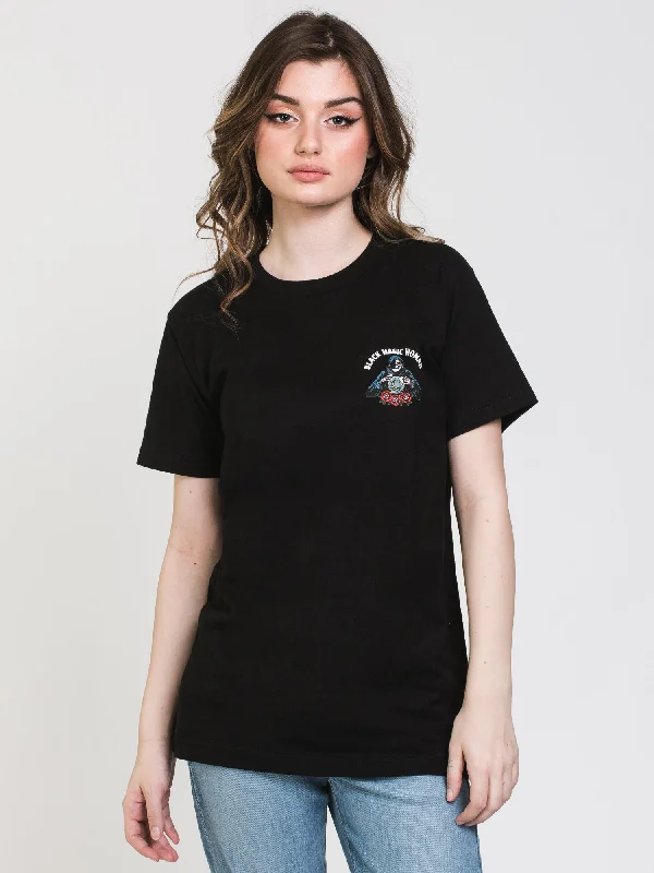LAST CALL BLACK MAGIC SHORT SLEEVE GRAPHIC TEE - CLEARANCE Collared Crew Neck Turtle Neck LAST CALL BLACK MAGIC SHORT SLEEVE GRAPHIC TEE - CLEARANCE Collared Crew Neck Turtle Neck