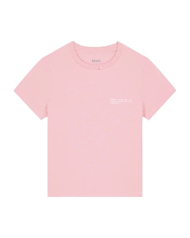 Womens Classic-fit Organic T-shirt in Cherry Blossom Pink Welt Pockets Slit Pockets