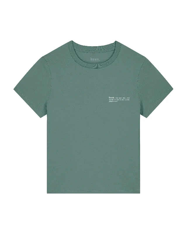 Womens Classic-fit Organic T-shirt in Eucalyptus Green Chenille Blend Fleece Blend Nylon Blend Womens Classic-fit Organic T-shirt in Eucalyptus Green Chenille Blend Fleece Blend Nylon Blend