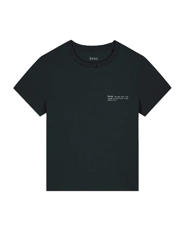Womens Classic-fit Organic T-shirt in Jet Black Polka Dot Checkered Tartan