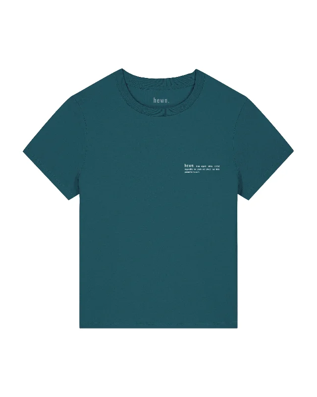 Womens Classic-fit Organic T-shirt in Ocean Blue Print Jacquard Patchwork
