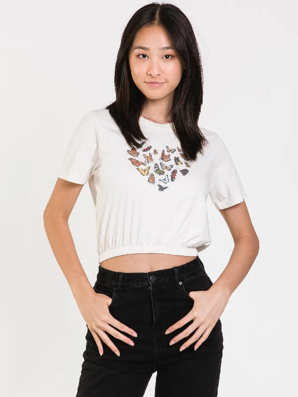 HARLOW MONICA ELASTIC TEE  - CLEARANCE Cashmere Blend Cotton Blend Poly Blend
