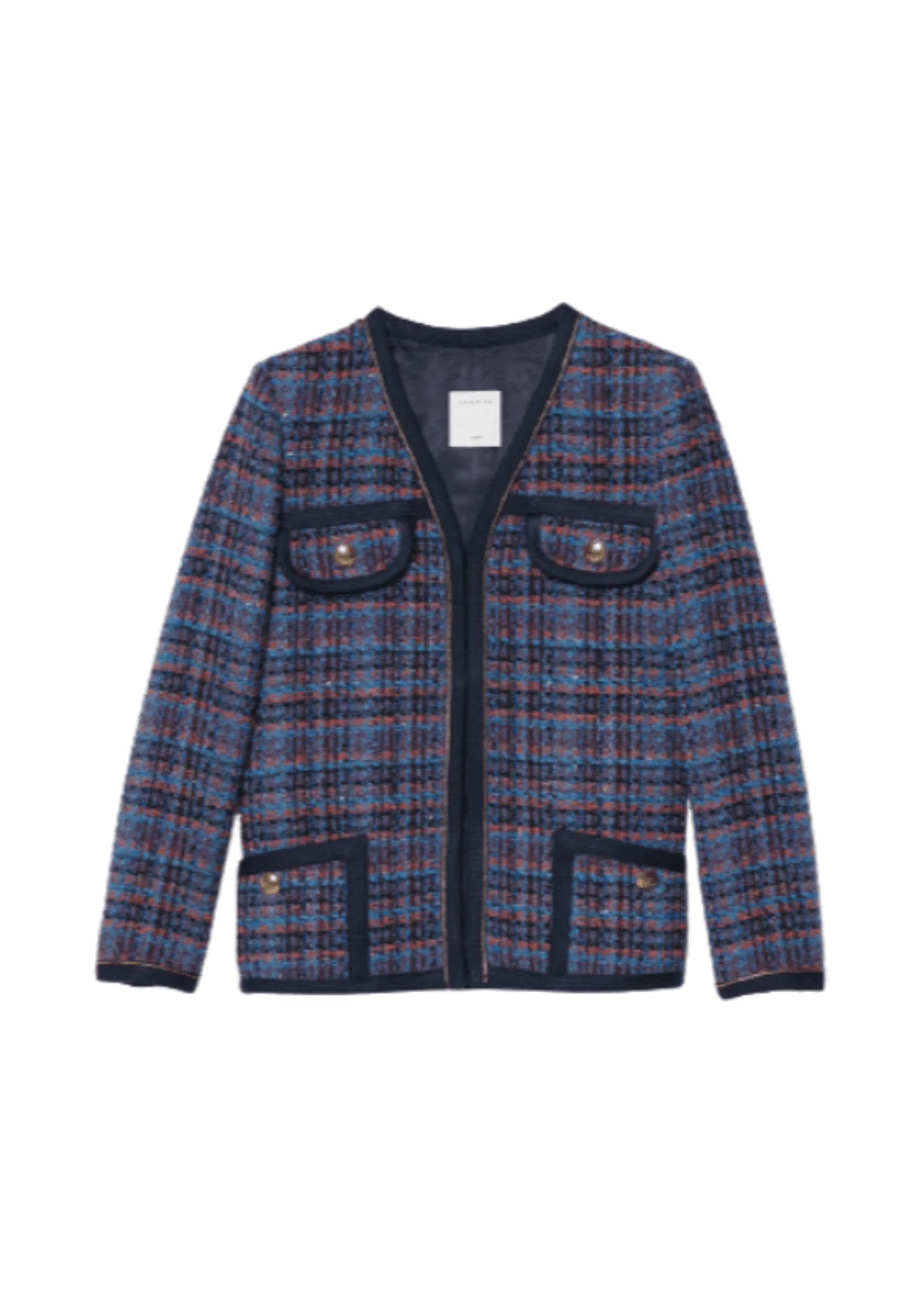 BLUE CHECKED TWEED JACKET