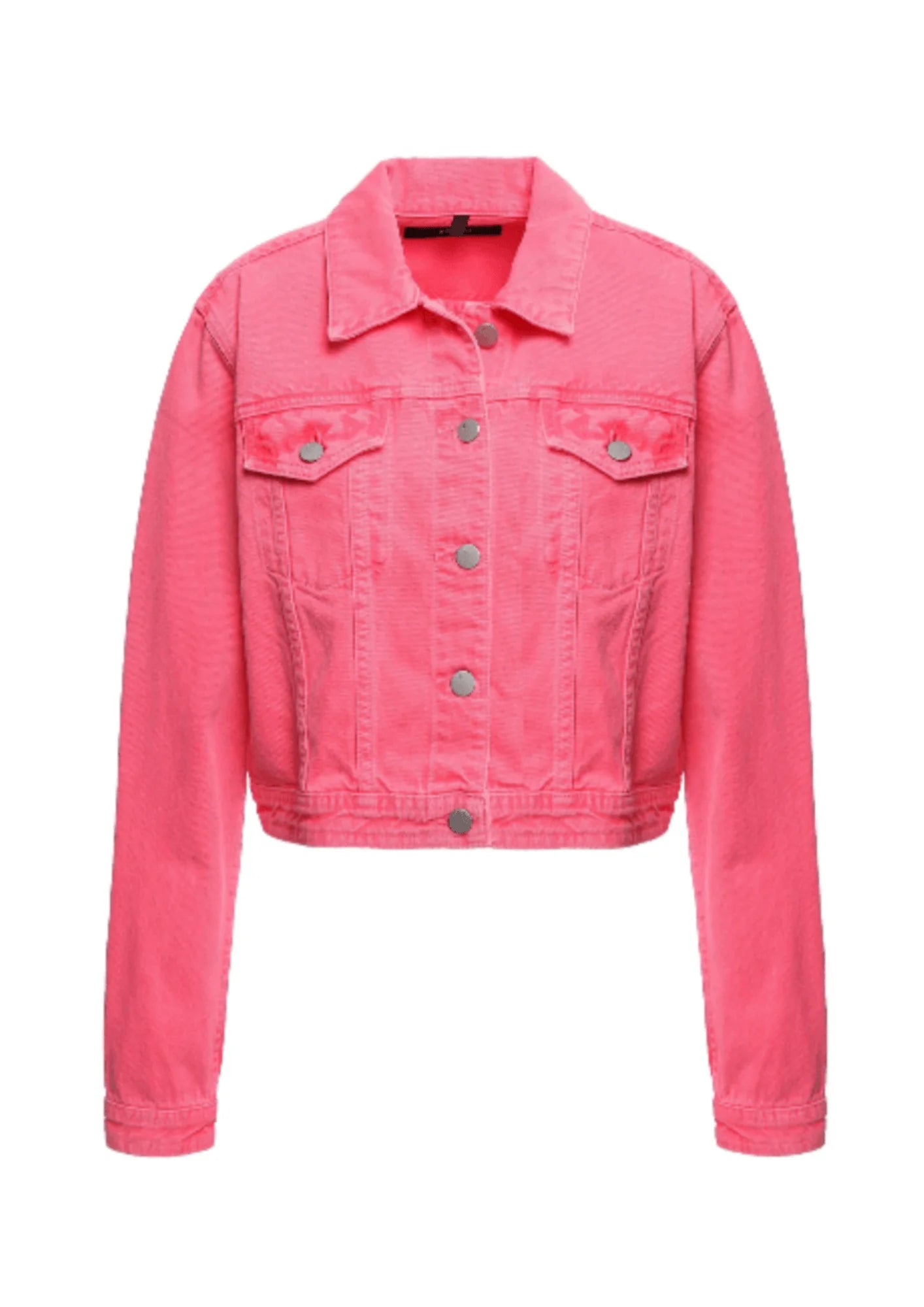 PINK CROPPED DENIM JACKET