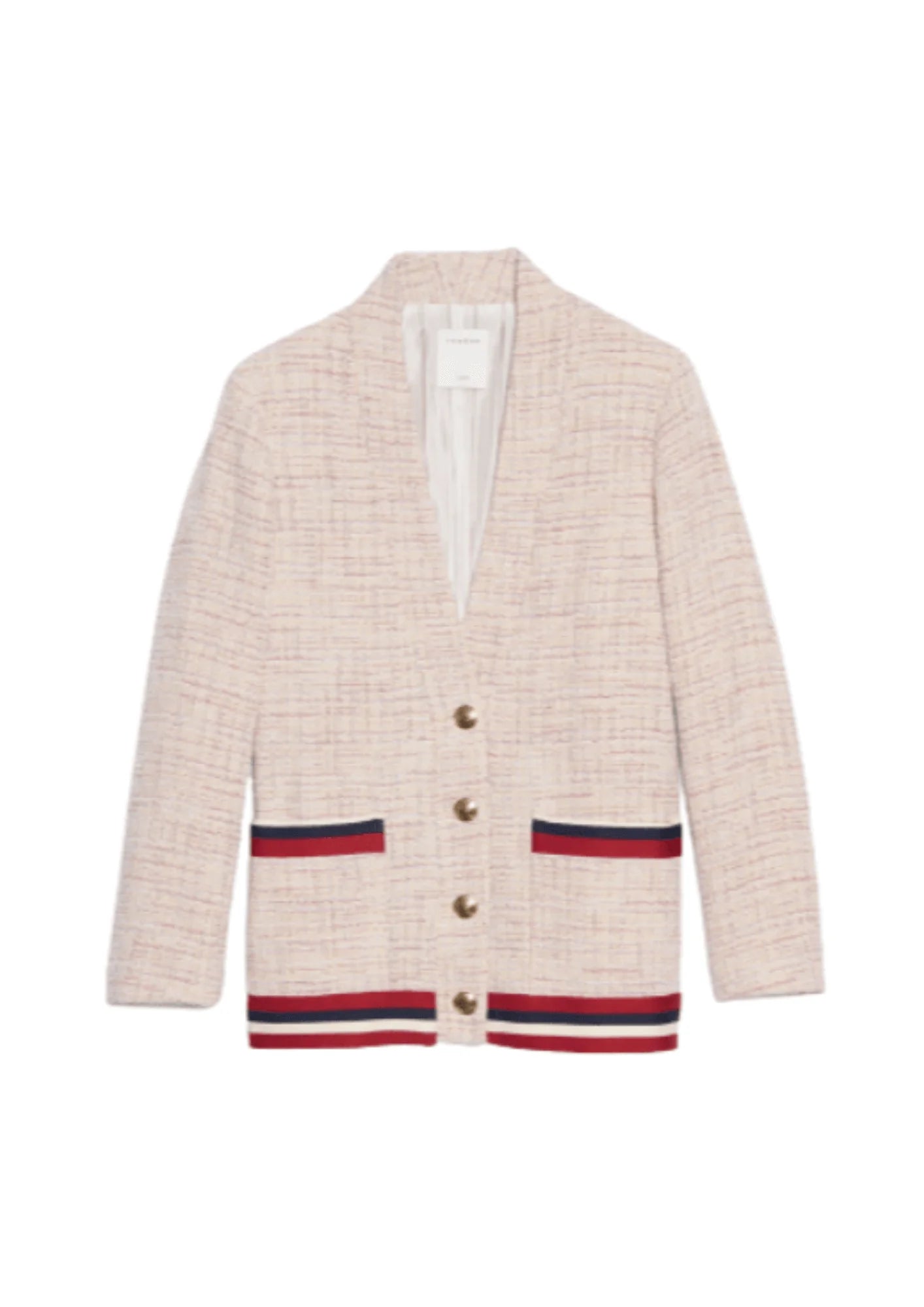 PASTEL PINK TWEED CARDIGAN-JACKET