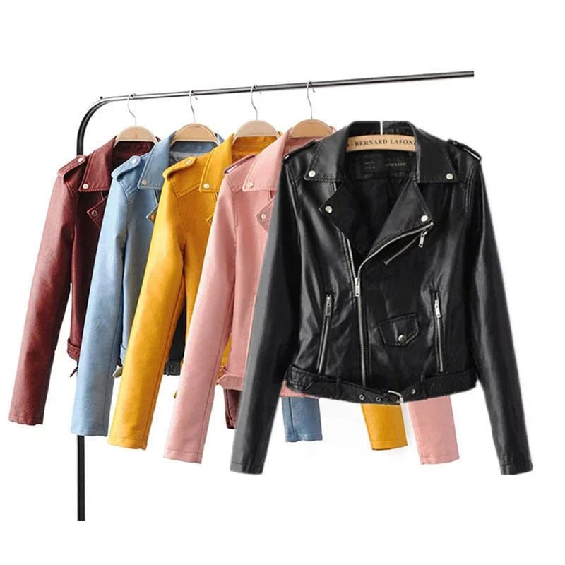 autumn and winter women's clothing coat Korean version of the Korean version of women's leather jacket fashion women's clothing wholesale Toggled Jacket Drawstring Jacket Belted Jacket autumn and winter women's clothing coat Korean version of the Korean version of women's leather jacket fashion women's clothing wholesale Toggled Jacket Drawstring Jacket Belted Jacket