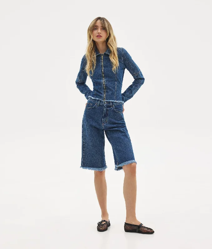 BELLA DENIM JACKET BLUE Trench Coat Raincoat Waterproof Jacket