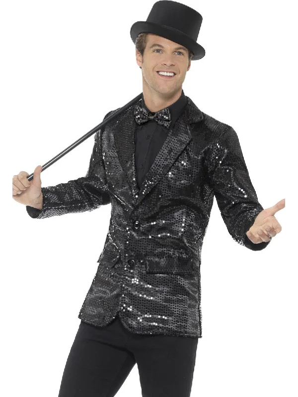 Men's Black Sequin Cabaret Carnival Circus Jacket