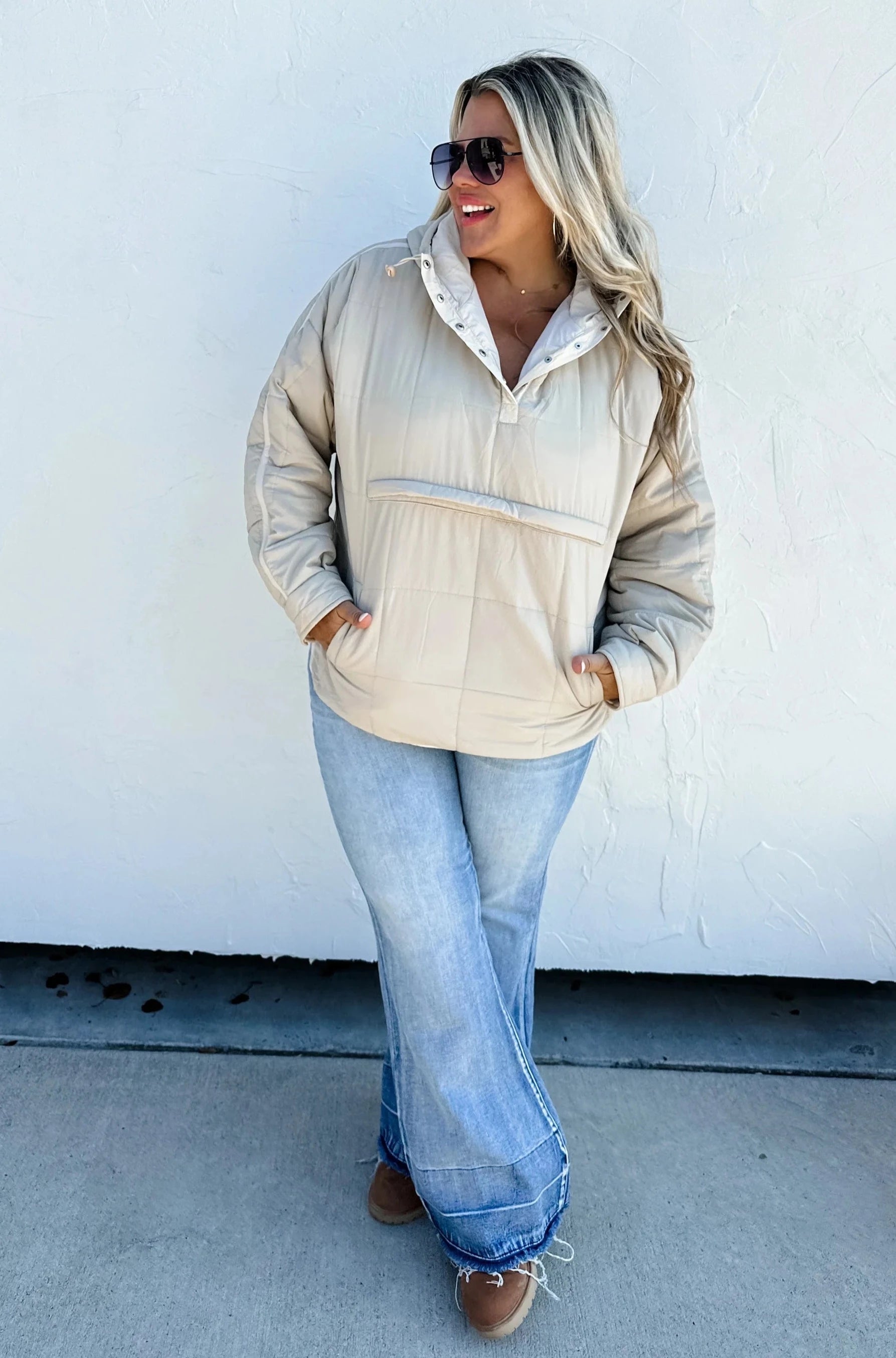 Blakeley Puffer Jacket in Linen