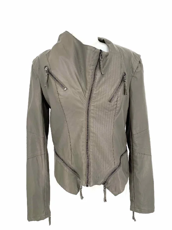 BLANKNYC Women's Gray Zip Polyurethane Blend Size M Jacket Mesh Jacket Canvas Jacket Denim Jacket BLANKNYC Women's Gray Zip Polyurethane Blend Size M Jacket Mesh Jacket Canvas Jacket Denim Jacket