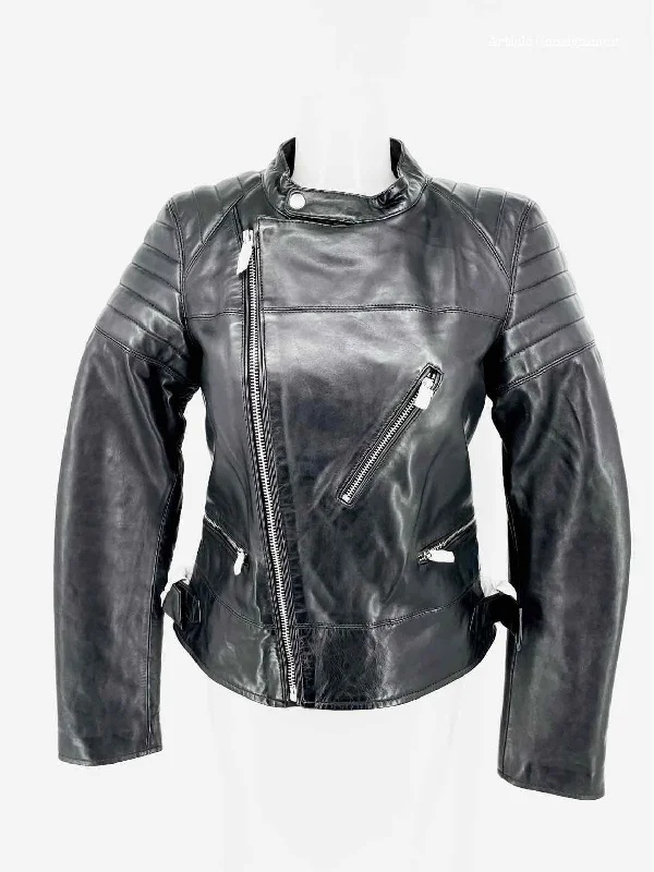 BLK DNM Size XS Black Leather Moto Jacket Mesh Jacket Canvas Jacket Denim Jacket