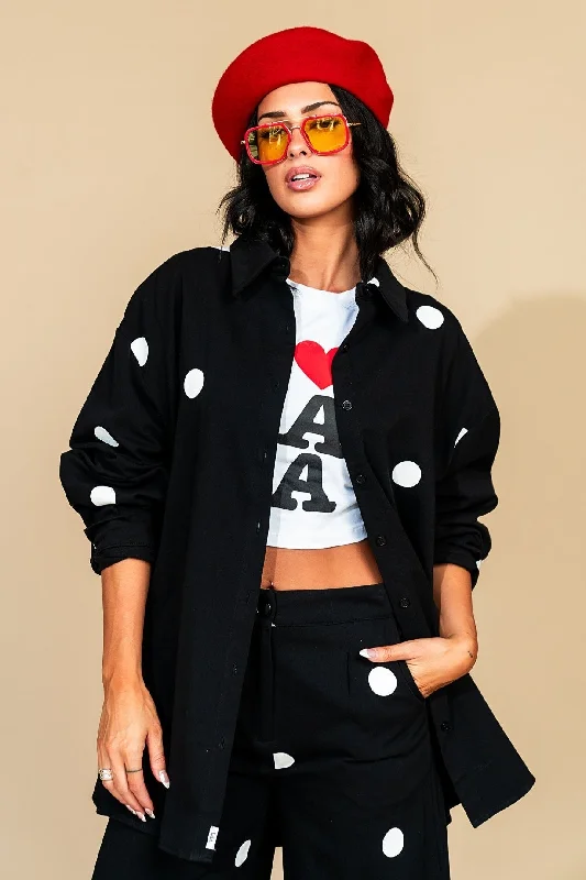 Cause a Scene Shirt Jacket in Polka Dot