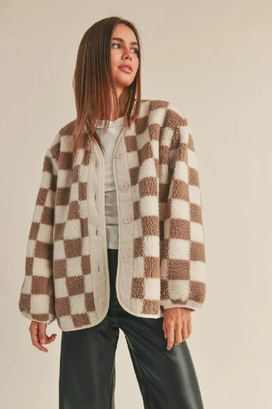 Check Check Me Out Fleece Jacket- Tan/Cream Wool Jacket Cashmere Jacket Tweed Jacket Check Check Me Out Fleece Jacket- Tan/Cream Wool Jacket Cashmere Jacket Tweed Jacket