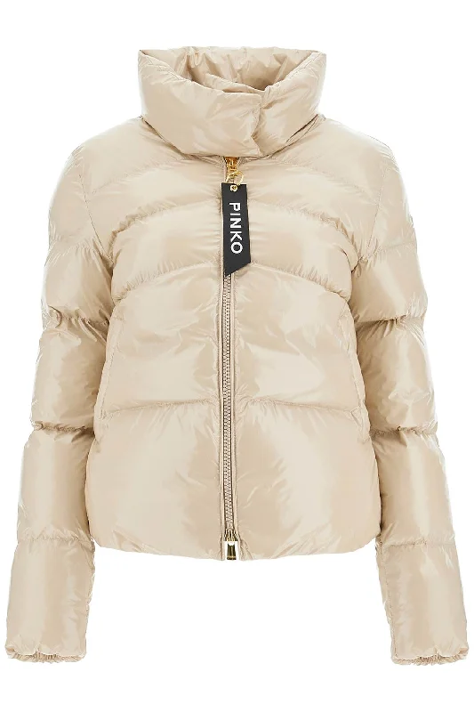PINKO "crystal nylon down jacket" Wool Fabric Cashmere Fabric Tweed Fabric