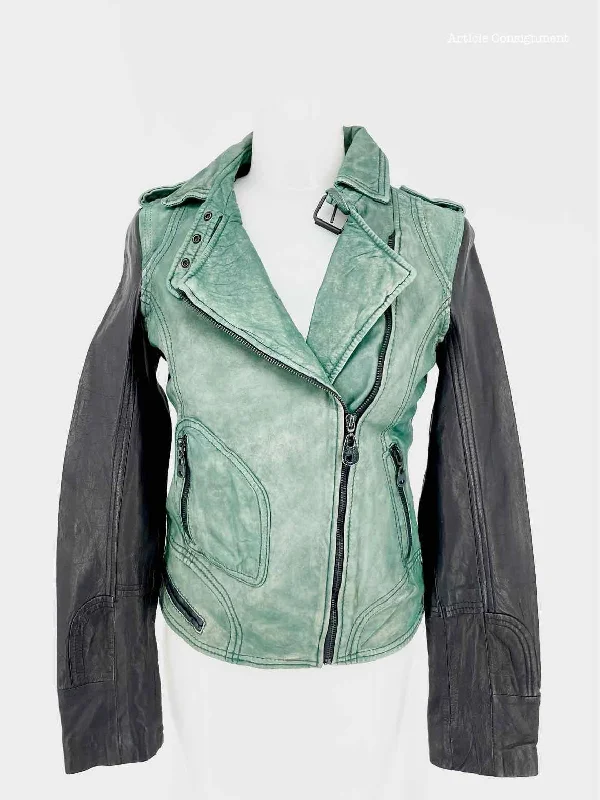 DOMA Black/Green Moto Size S Jacket Rayon Jacket Velvet Jacket Corduroy Jacket
