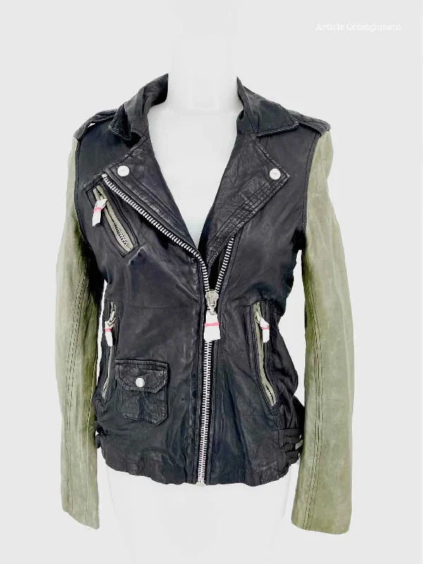 DOMA Size S Black/Green Moto Leather Jacket Chenille Jacket Brocade Jacket Lace Jacket DOMA Size S Black/Green Moto Leather Jacket Chenille Jacket Brocade Jacket Lace Jacket