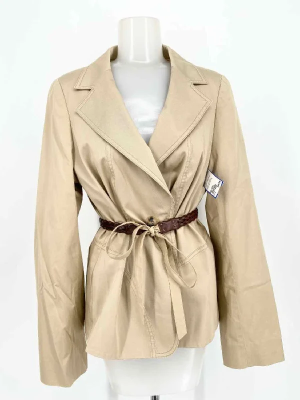 ESCADA Women's Khaki Blazer Cotton Size 44/L Jacket Toggled Jacket Drawstring Jacket Belted Jacket ESCADA Women's Khaki Blazer Cotton Size 44/L Jacket Toggled Jacket Drawstring Jacket Belted Jacket
