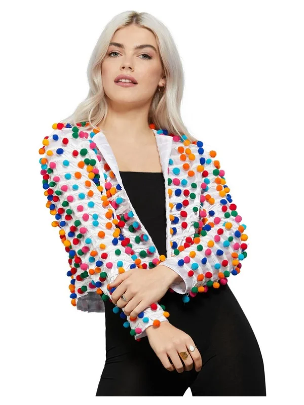 Ladies Fever PomPom Festival Carnival Jacket Costume