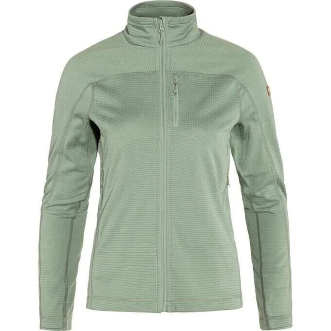 Fjallraven Women's Abisko Lite Fleece Jacket in Misty Green Zippered Jacket Buttoned Jacket Snapped Jacket Fjallraven Women's Abisko Lite Fleece Jacket in Misty Green Zippered Jacket Buttoned Jacket Snapped Jacket