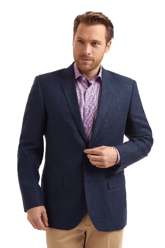 Viago Linen Jacket - Navy Blue