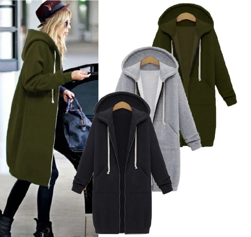 Hooded long-sleeved winter sweater women's jacket in a long thick shirt Appliqued Jacket Beaded Jacket Sequined Jacket Hooded long-sleeved winter sweater women's jacket in a long thick shirt Appliqued Jacket Beaded Jacket Sequined Jacket