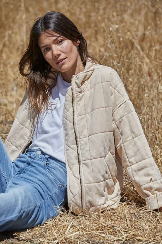 CLEARANCE- It's All Good Washed Quilted Jacket- Sand Fleece Jacket Down Jacket Feather Jacket CLEARANCE- It's All Good Washed Quilted Jacket- Sand Fleece Jacket Down Jacket Feather Jacket