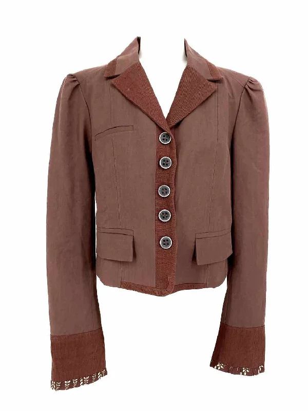 KENZO Women's Brown Button Down Size 44/8 Jacket Rayon Jacket Velvet Jacket Corduroy Jacket KENZO Women's Brown Button Down Size 44/8 Jacket Rayon Jacket Velvet Jacket Corduroy Jacket