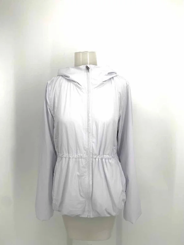 Lululemon Belle Women's White Hooded Size 4 Jacket Welt Pockets Slit Pockets Flap Pockets Lululemon Belle Women's White Hooded Size 4 Jacket Welt Pockets Slit Pockets Flap Pockets