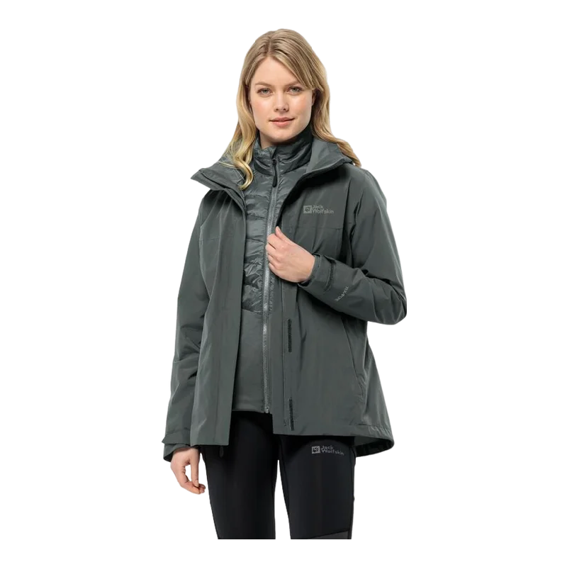 Jack Wolfskin Luntal 3-in-1 Jacket Ribbed Jacket Pleated Jacket Ruffled Jacket