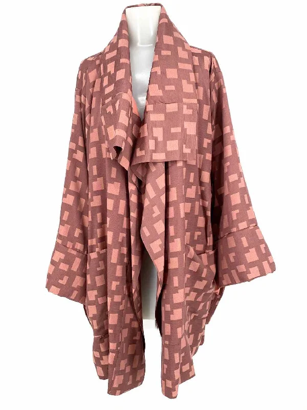 Marla Wynne Women's Plum Open Front Viscose Blend Geometric Size 2X Jacket Jersey Jacket Tulle Jacket Batik Jacket Marla Wynne Women's Plum Open Front Viscose Blend Geometric Size 2X Jacket Jersey Jacket Tulle Jacket Batik Jacket