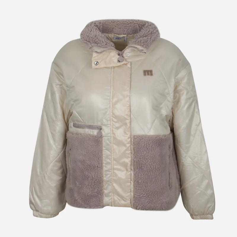 LADIES FAUX WOOL/PUFFER JACKET Mesh Jacket Canvas Jacket Denim Jacket