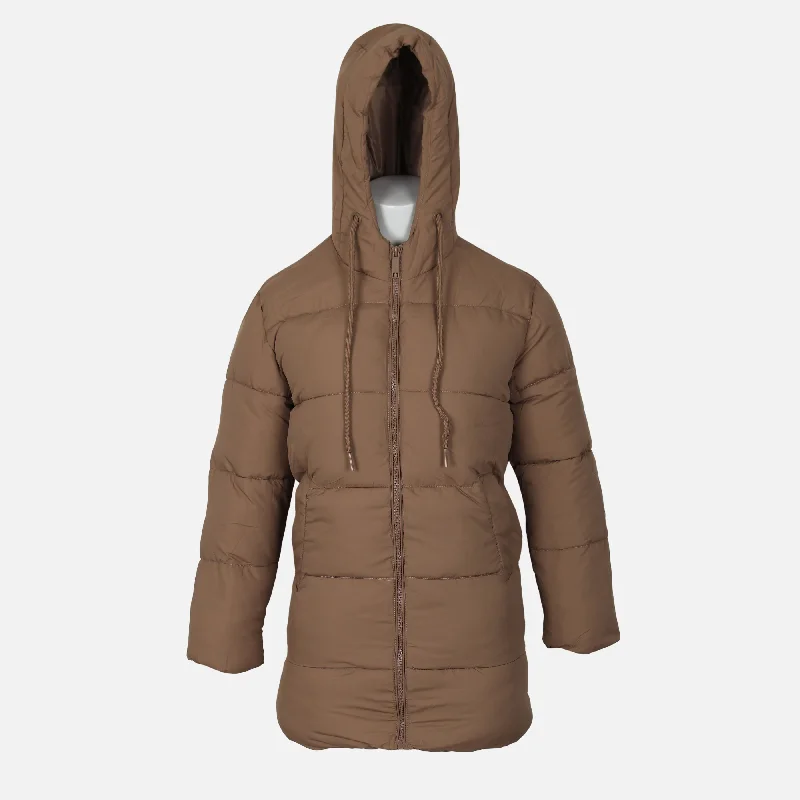 LADIES PADDED JACKET Denim Fabric Leather Fabric Suede Fabric