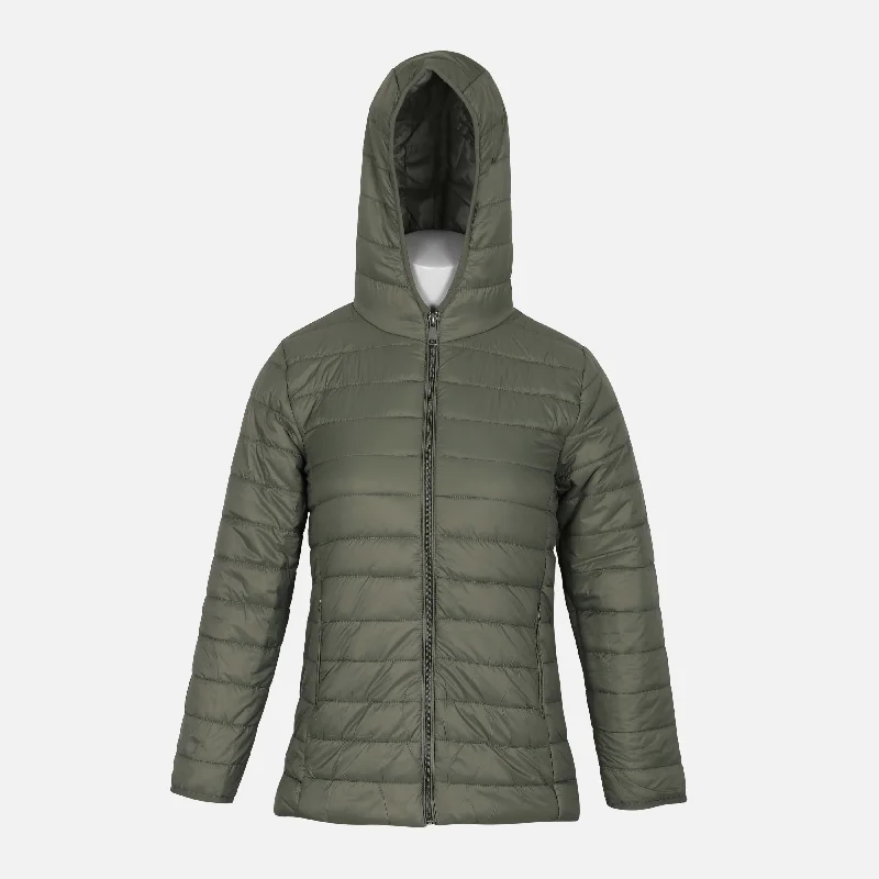 LADIES BASIC PUFFER JACKET WITH HOOD Elasticated Jacket Padded Jacket Insulated Jacket LADIES BASIC PUFFER JACKET WITH HOOD Elasticated Jacket Padded Jacket Insulated Jacket