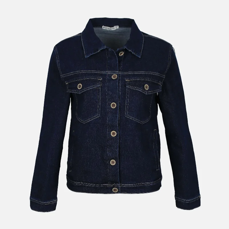 LADIES DENIM JACKET Denim Fabric Leather Fabric Suede Fabric