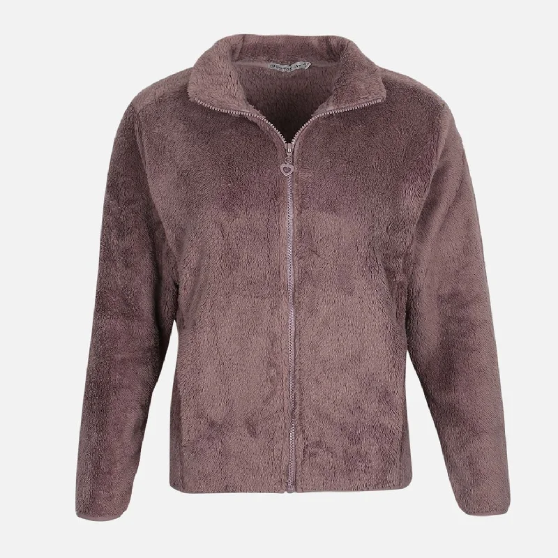 LADIES SHERPA FLEECE JACKET Embroidered Jacket Appliqued Jacket Beaded Jacket