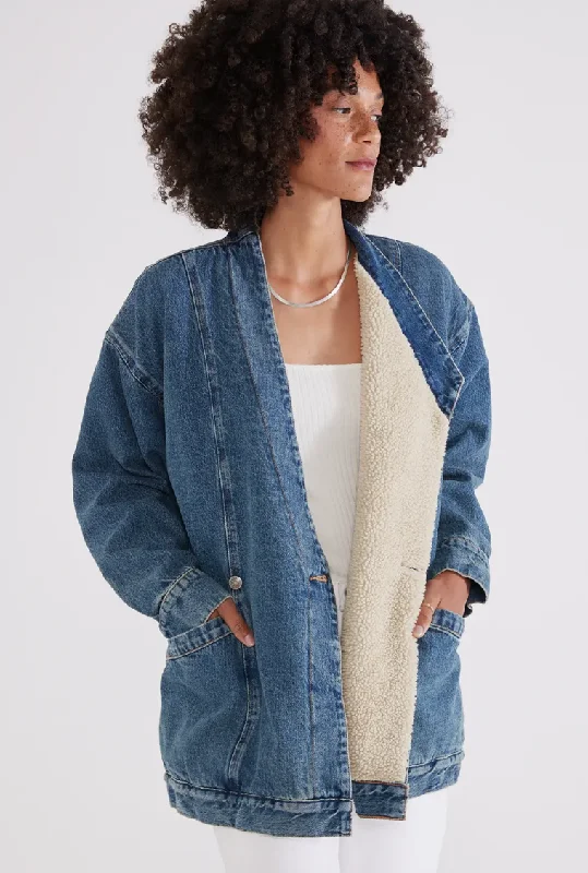 LAST CHANCE! Naima Sherpa Lined Denim Jacket Nylon Jacket Polyester Jacket Spandex Jacket LAST CHANCE! Naima Sherpa Lined Denim Jacket Nylon Jacket Polyester Jacket Spandex Jacket