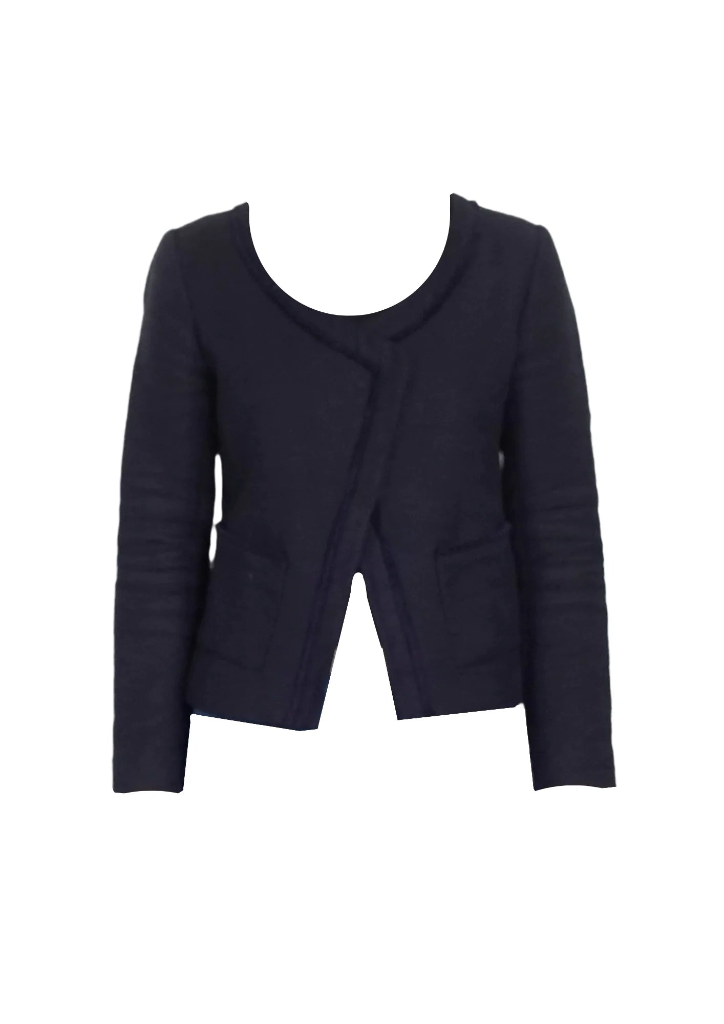 NAVY BLUE ASYMMETRICAL JACKET