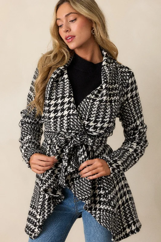 One Call Away Black Houndstooth Jacket