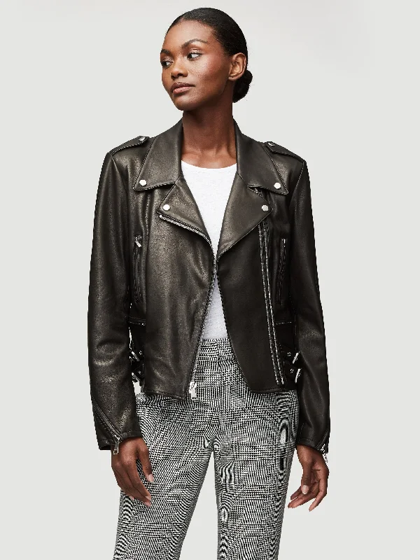 PCH Leather Jacket -- Noir Cardigan Sweater Pullover