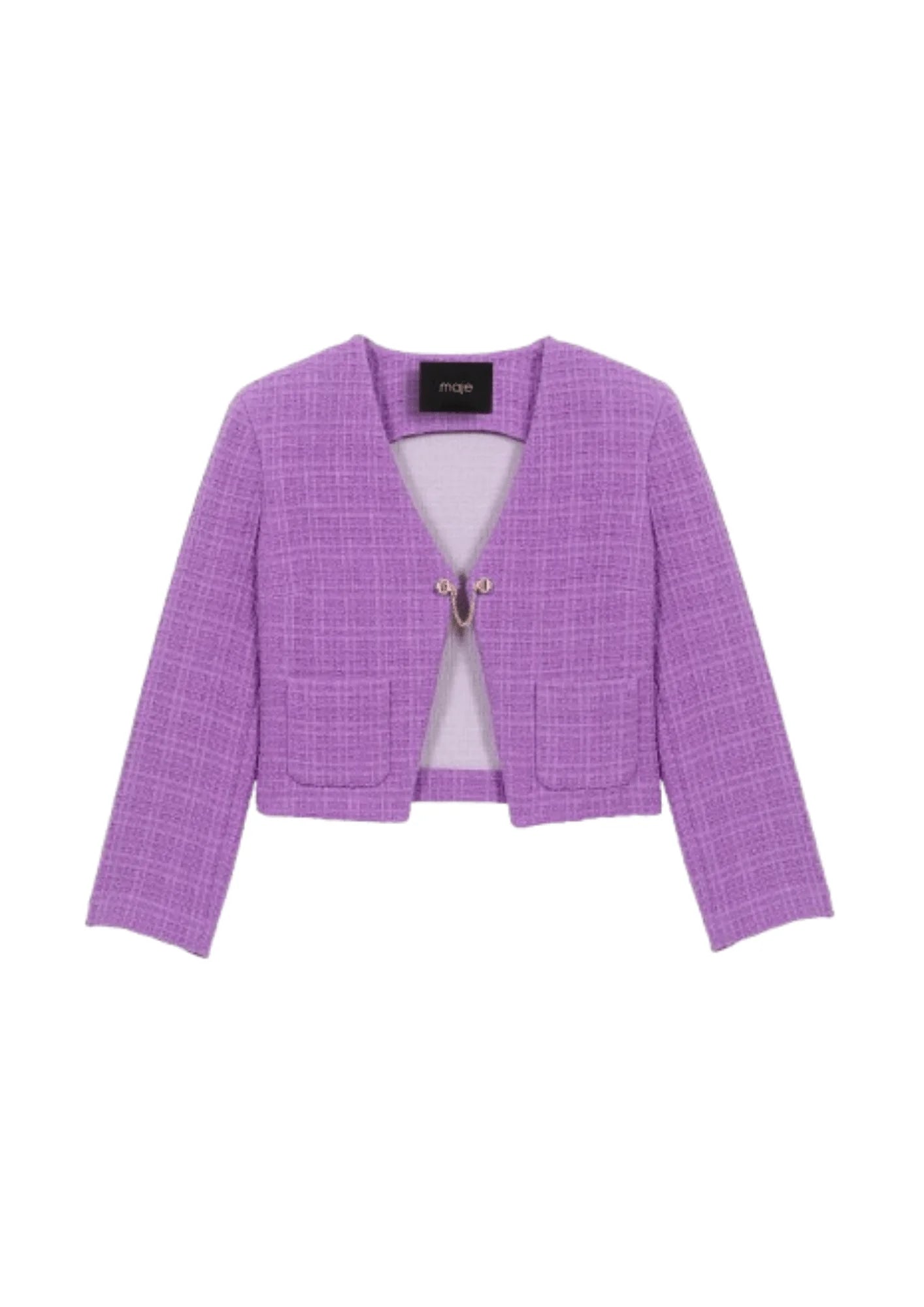 PURPLE SHORT TWEED JACKET