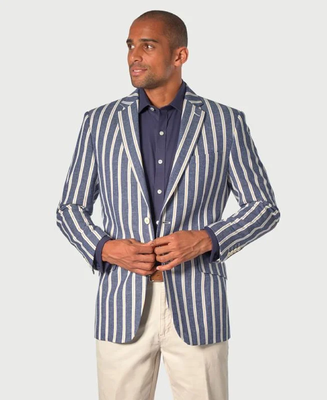 Rafter Summer Stripe Jacket - Navy