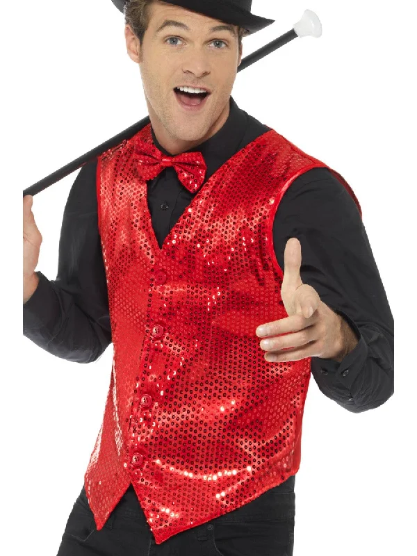 Adults Red Sequin Disco Cabaret Jacket