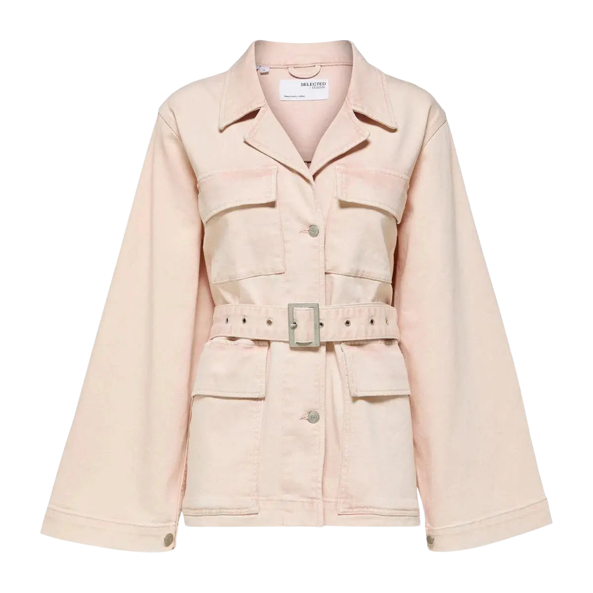 Selected Femme Rose Denim Jacket Hoodie Zip-Up Jacket Button-Up Jacket