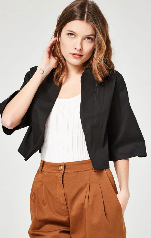 BLACK SHORT AND OPEN JACKET