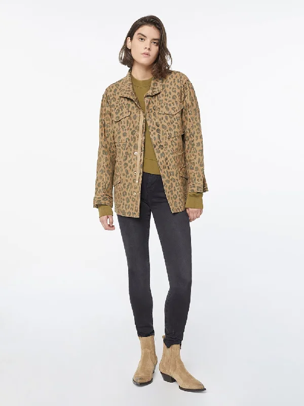 Spring Cheetah Service Jacket -- Cheetah Cargo Hoodie Zip-Up Jacket Button-Up Jacket