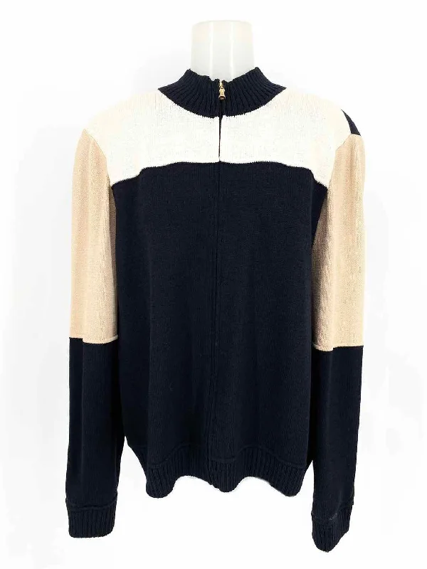 St. John Sport Women's Beige/Black Zip Santana Knit Color Block Size XL Jacket Wool Fabric Cashmere Fabric Tweed Fabric St. John Sport Women's Beige/Black Zip Santana Knit Color Block Size XL Jacket Wool Fabric Cashmere Fabric Tweed Fabric
