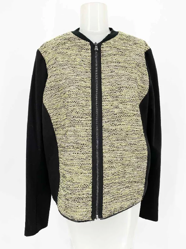 T Tahari Women's Green/Black Zip Tweed Business Casual Size 12 Jacket Fleece Jacket Down Jacket Parka T Tahari Women's Green/Black Zip Tweed Business Casual Size 12 Jacket Fleece Jacket Down Jacket Parka