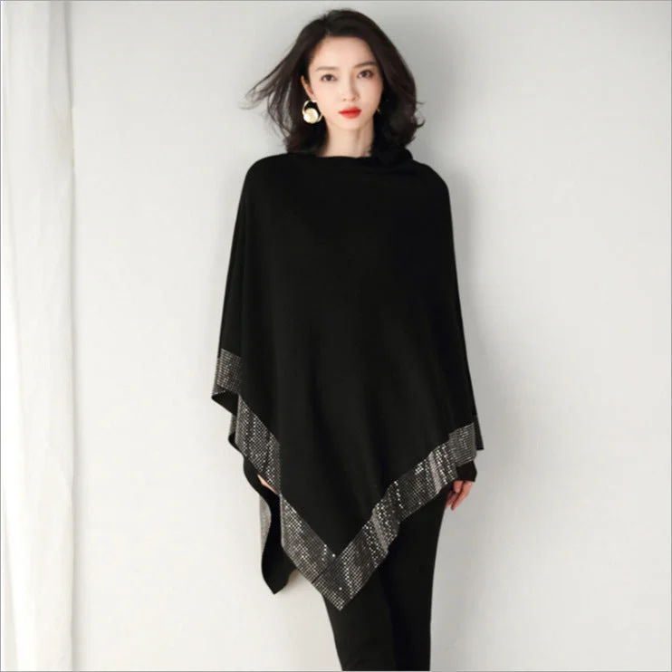 Temperament Knitted Shawl Retro Cloak Spring And Autumn Bat Shirt Jacket Tailored Jacket Straight Jacket A-Line Jacket Temperament Knitted Shawl Retro Cloak Spring And Autumn Bat Shirt Jacket Tailored Jacket Straight Jacket A-Line Jacket