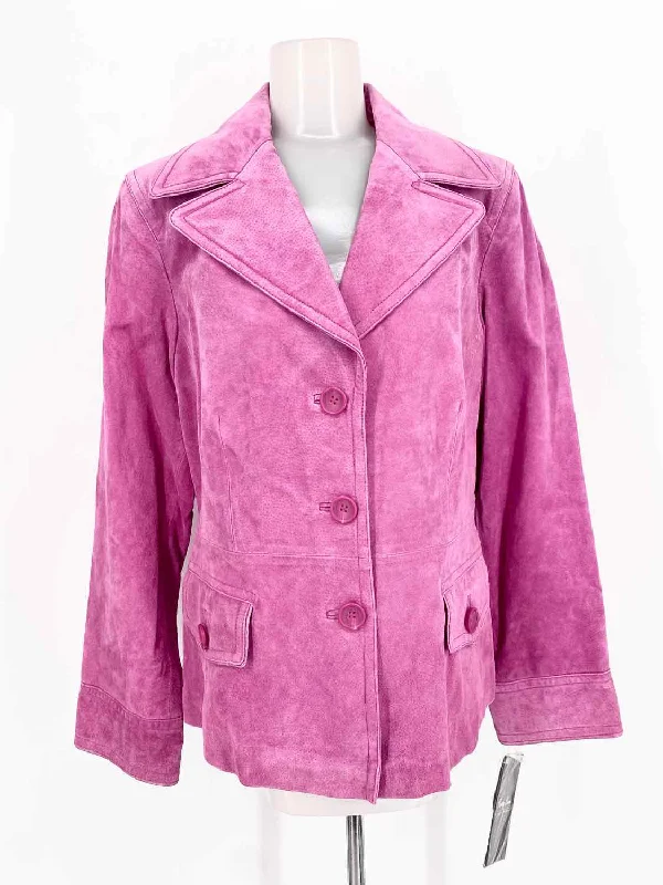 Terry Lewis Women's Mauve Button Down Leather Size M Jacket Wool Jacket Cashmere Jacket Tweed Jacket Terry Lewis Women's Mauve Button Down Leather Size M Jacket Wool Jacket Cashmere Jacket Tweed Jacket
